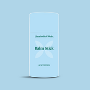 Product Image for Charlotte's Web  Balm Stick packaging and stick on a blue background
