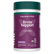 Product Image for Charlotte&#39;s Web Brain Support gummy supplement container on a white background
