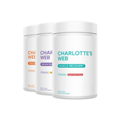 Product Image for Three containers of Charlotte&#39;s Web supplements on a white background