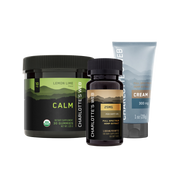 Product Image for Charlotte&#39;s Web product line including a jar, bottle, and tube on a white background