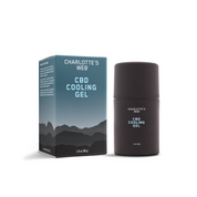 Product Image for Charlotte&#39;s Web CBD Cooling Gel packaging and container on a white background