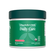 Product Image for Green container of Charlotte&#39;s Web Daily Care gummies on a white background