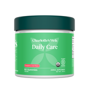 Product Image for Green container of Charlotte&#39;s Web Daily Care gummies on a white background