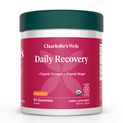 Product Image for Charlotte&#39;s Web Daily Recovery supplement container on a white background