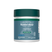 Product Image for Jar of Charlotte&#39;s Web Restful Sleep gummies on a white background