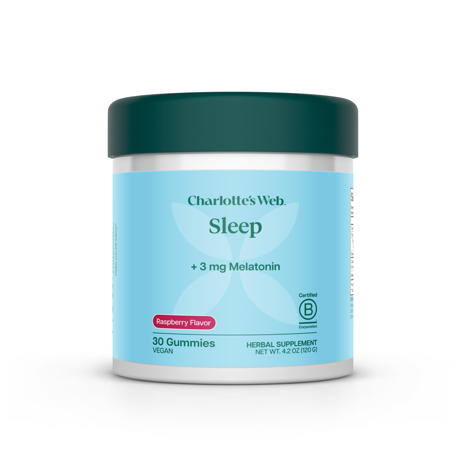 Product Image for Jar of Charlotte&#39;s Web Sleep gummies with melatonin on a white background