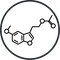 Molecular diagram with fused aromatic rings, methoxy group, and ester side chain representing a complex organic compound.