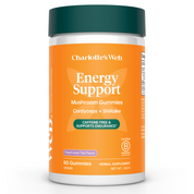 Product Image for Orange supplement container labeled &#39;Energy Support&#39; by Charlotte&#39;s Web on a white background
