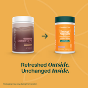 Product Image for Two supplement containers with a brand logo on an orange background, featuring text &#39;Refreshed Outside. Unchanged Inside.&#39;