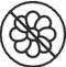 Flower crossed out inside circle indicating fragrance-free or unscented product.