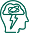Icon of a head with a brain and lightning bolt, symbolizing energy or thought.