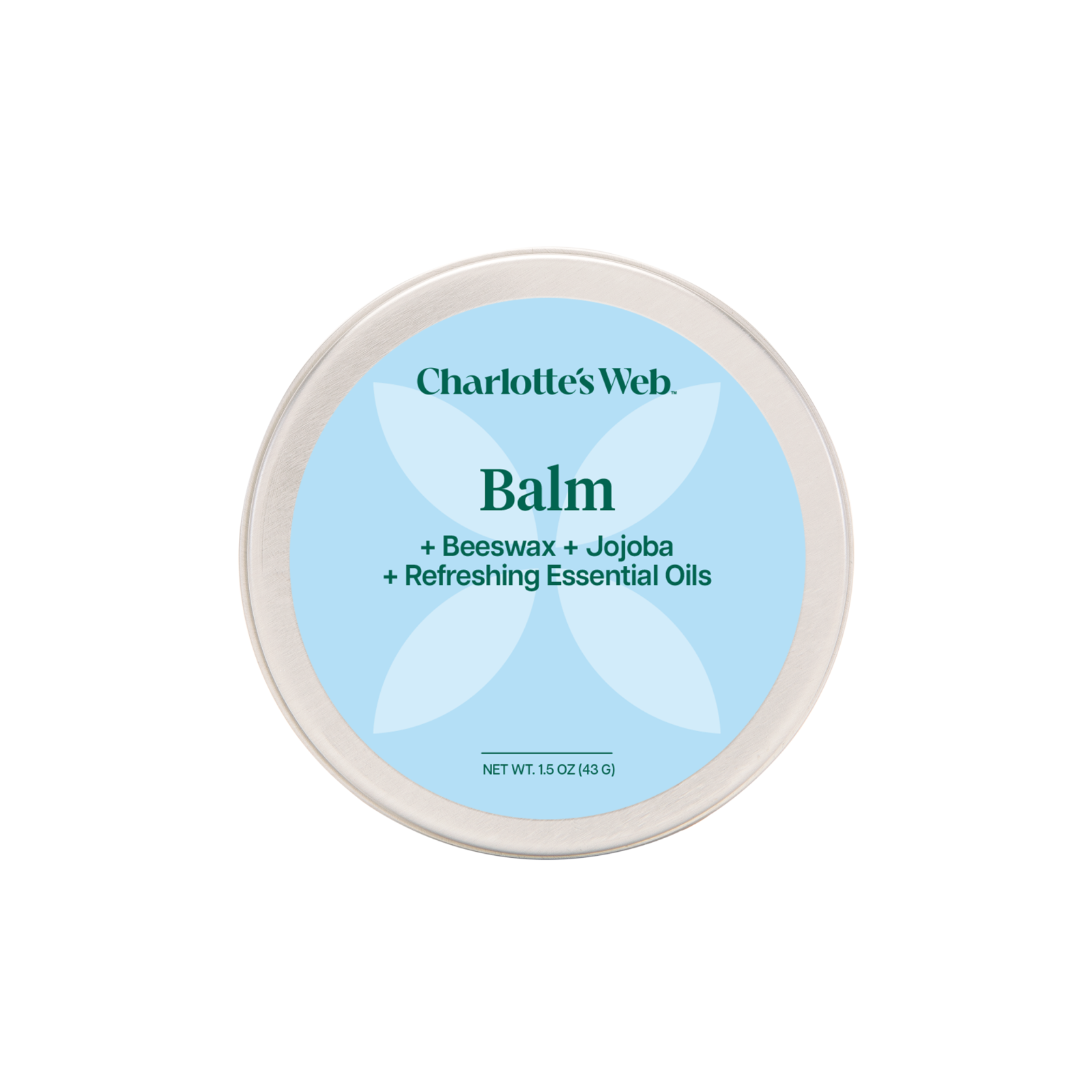 Charlotte's Web Balm packaging with balm container on a white background