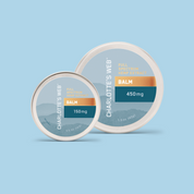 Product Image for Two containers of Charlotte&#39;s Web balm on a light blue background