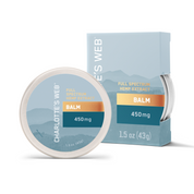 Product Image for Charlotte&#39;s Web full spectrum hemp extract balm packaging on a white background