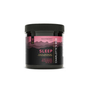 Product Image for Charlotte’s Web Sleep Gummies container with raspberry flavor, pink-purple mountain label, 10 mg CBD and 3 mg melatonin per serving, 30-count dietary supplement.