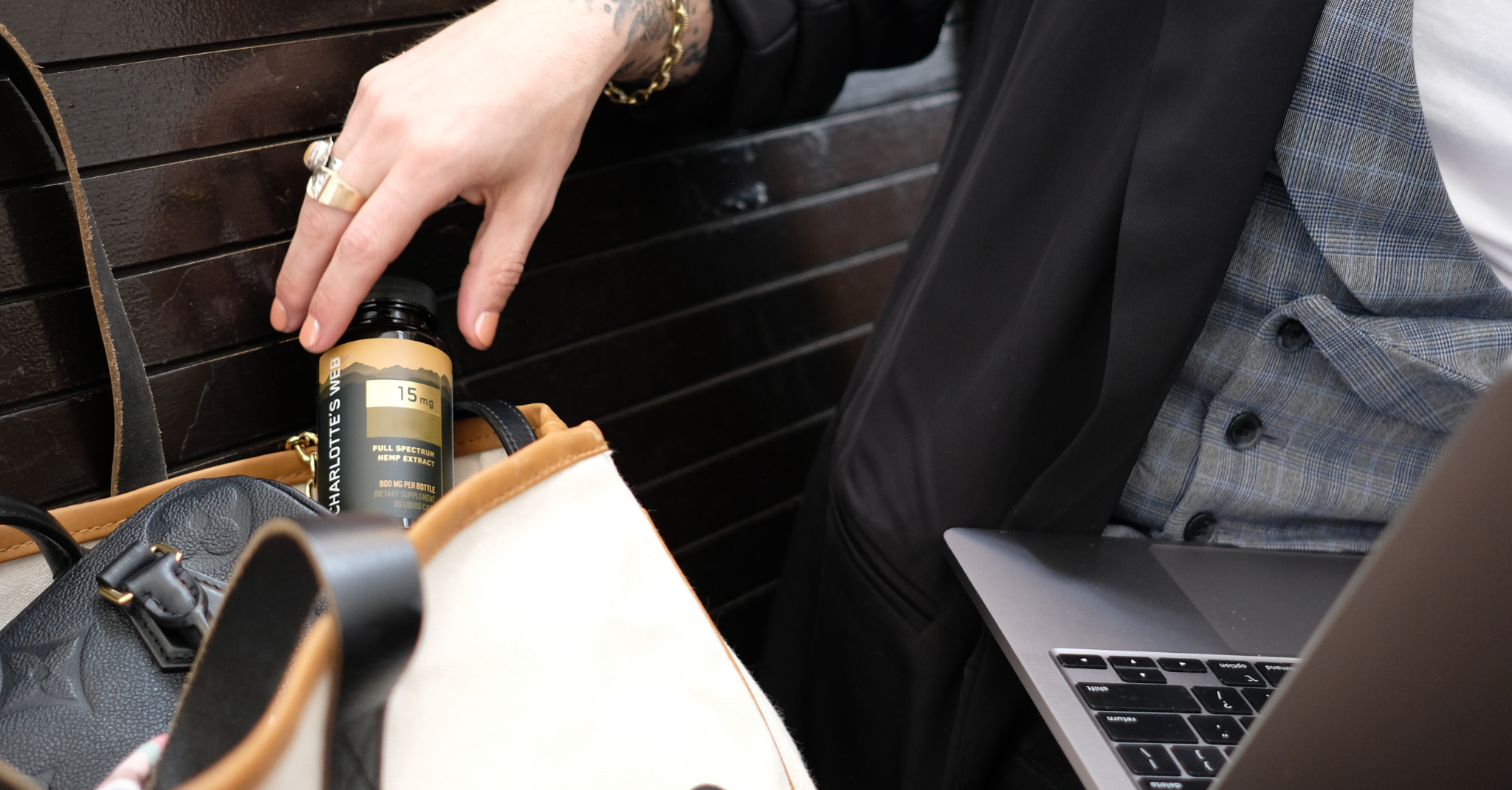 capsule bottle going into a bag