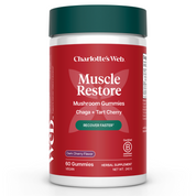 Product Image for Charlotte&#39;s Web Muscle Restore Mushroom Gummies container on a white background