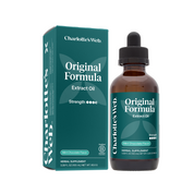 Product Image for Charlotte&#39;s Web Original Formula Extract Oil bottle and packaging on a white background