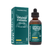 Product Image for Charlotte&#39;s Web Original Formula Extract Oil bottle and packaging on a white background