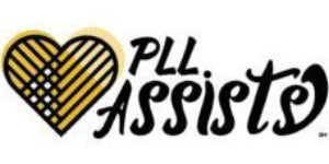 Logo with a heart and text 'PLL Assists' on a white background