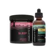 Product Image for Two Charlotte&#39;s Web products on a white background: a jar of gummies and a bottle of tincture.