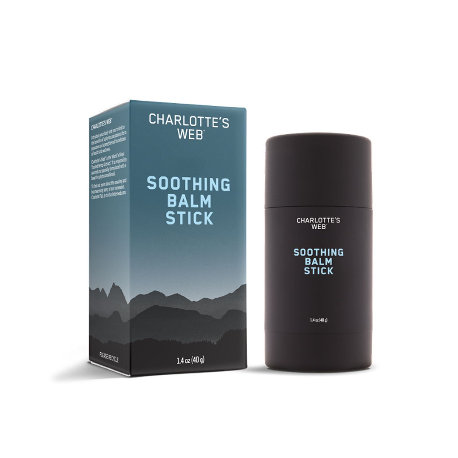 Charlotte's Web Soothing Balm Stick on a white background.