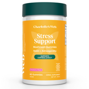 Product Image for Charlotte&#39;s Web Stress Support mushroom gummies container on a white background