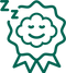 Green icon of a ribbon with a sleeping face expression and 'Zzz' symbols above it.