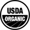 Circular USDA Organic seal with farm rows certifying product meets U.S. organic farming standards.