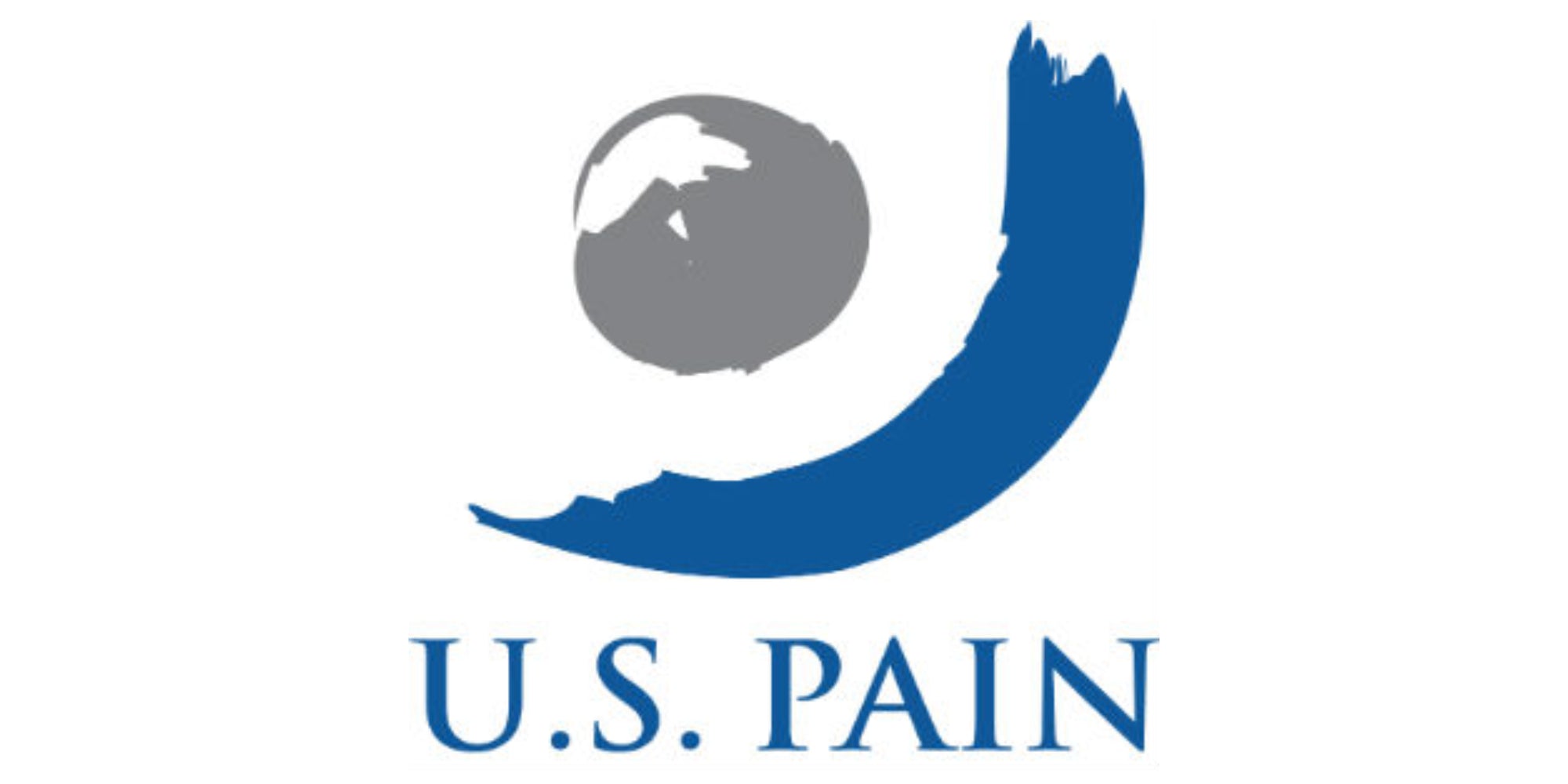 Logo of U.S. Pain with a blue and gray design on a white background